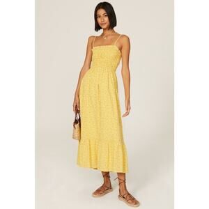 Line + Dot Hailee Midi Dress in Yellow SZ S